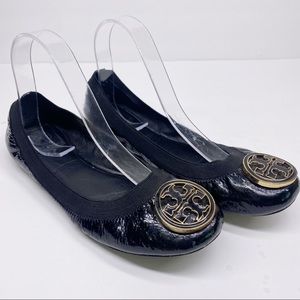 Tory Burch Black Patent Leather Ballet Flats